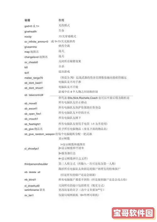 求生之路2代码大全无敌图3