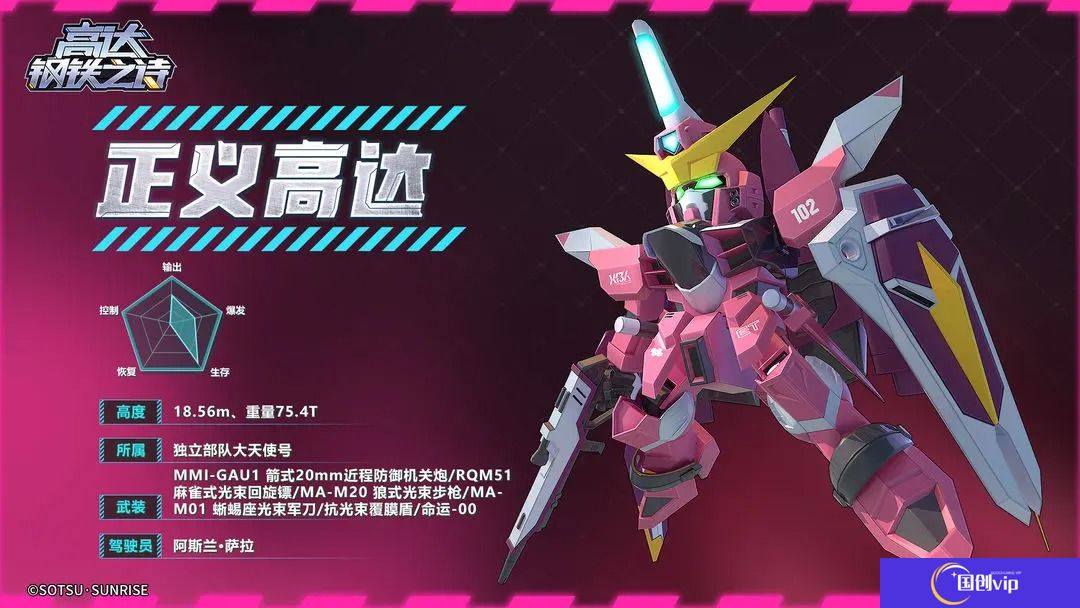 高达钢铁之诗正义高达机体介绍一览
