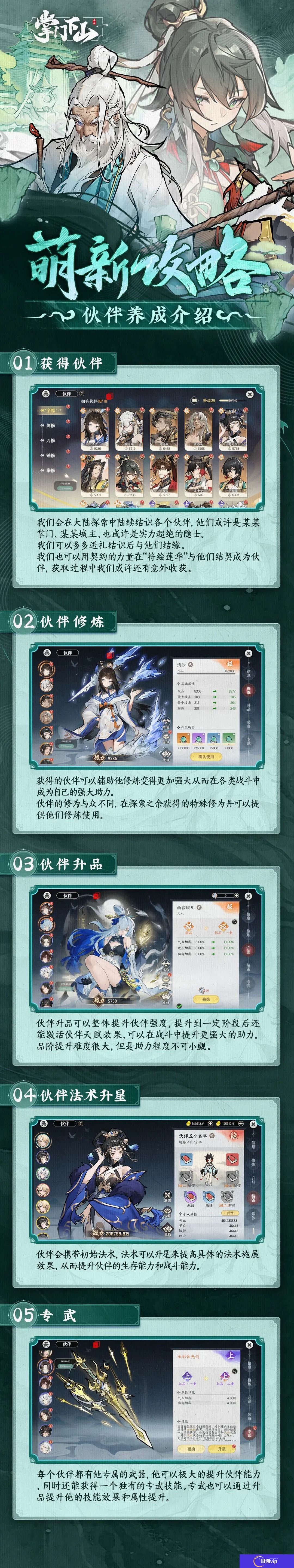 掌门下山伙伴养成攻略
